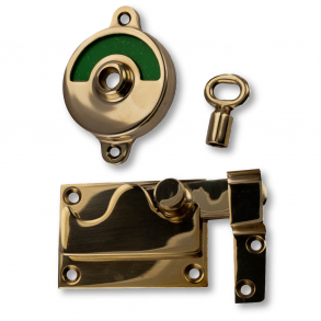 WC lock - Fri / Upptagen skylt - Mssing utan lack - Modell 1018