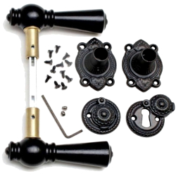 Klamka sterbro - Czarne &#380;elazo i czarne drewno - OESTERBRO1016