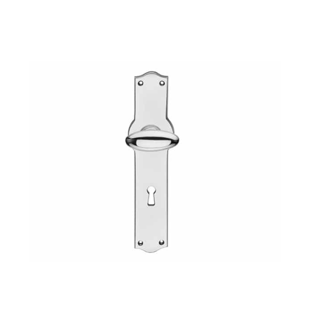 Door handle - Nickel - BLENHEIM incl. back plate/keyhole