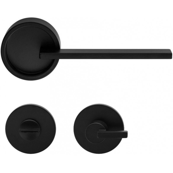 DND Door Handle with privacy lock - Black - Marco Pisati - Model TIMELESS