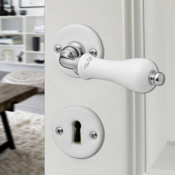 Trgriffe - Innen - Porzellan und glnzendes Nickel