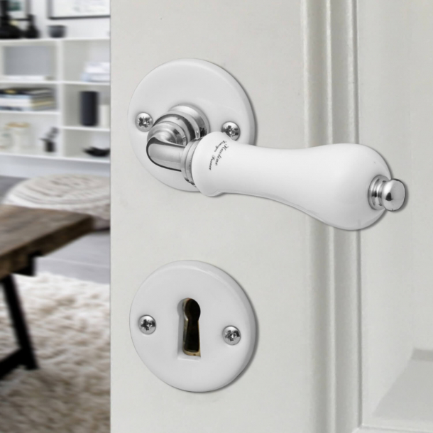 Trgriffe - Innen - Porzellan und glnzendes Nickel