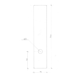 Backplate with grip hole - Brass without lacquered - 220 x 45 x 2 mm