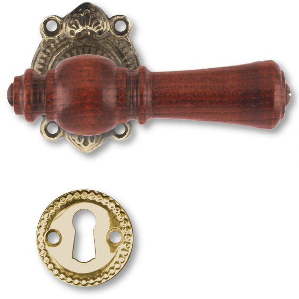 Wooden door handle, Interior - Almue Brass and Rosewood wood