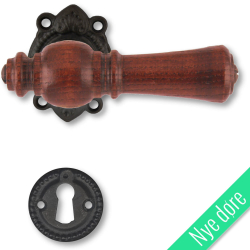 Drrhandtag - Tr - Inomhus - Svart mssing och rosentrtr, nyckelskylt utan flik - Nya drrar