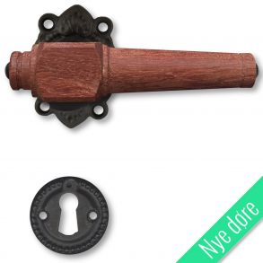 Drrhandtag - Tr - Inomhus - Svart jrn- och rosentrtrd, nyckelskylt utan flik - Nya drrar