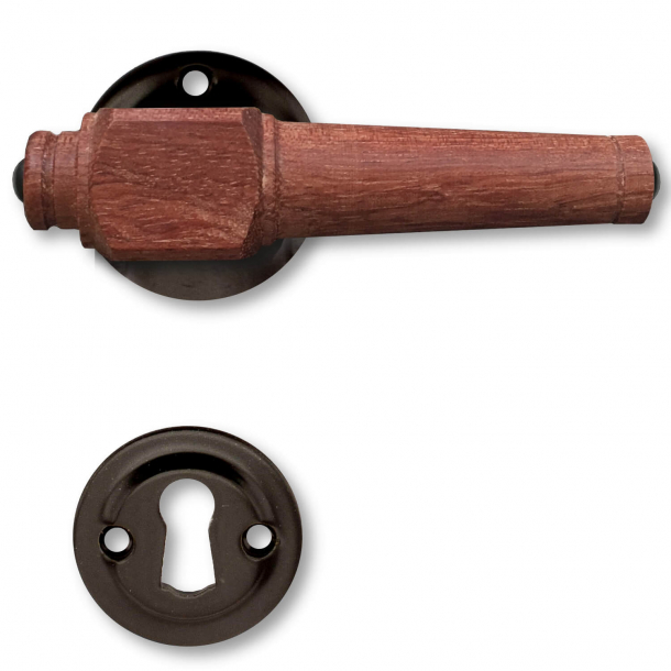 Wooden Door handle interior - Black brass and rosewood (VH21041109)