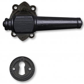 Drrhandtag - Tr - Inomhus - Svart jrn och svart tr, nyckelskylt utan flik