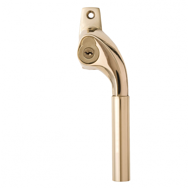 Patio door handle 2742 - Right with lock - Brass without paint - 16 mm grip - Model SKODSBORG