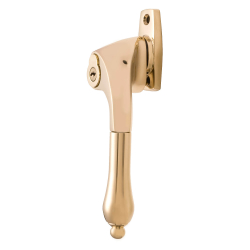 Klamka do drzwi tarasowych - Prawa z zamkiem - Mosi&#261;dz bez lakieru - klamka 16 mm - 230090