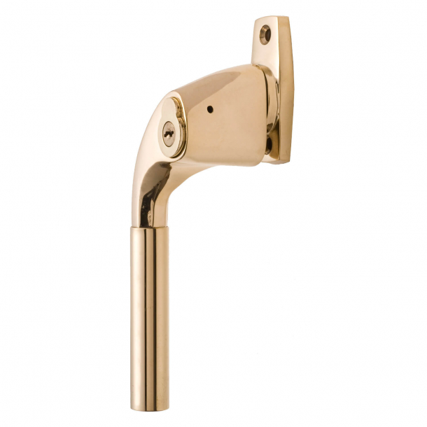 Patio door handle 2742 - Left with lock - Brass without paint - 16 mm grip - Model SKODSBORG