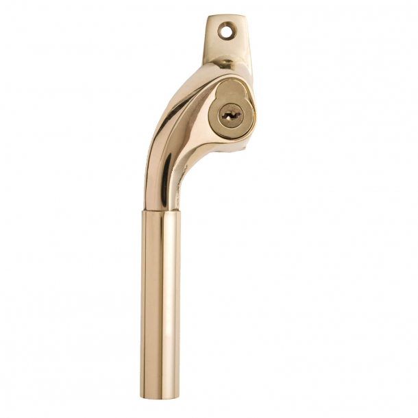 Patio door handle 2742 - Left with lock - Brass without paint - 16 mm grip - Model SKODSBORG