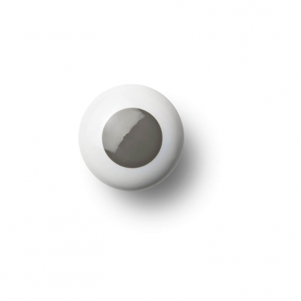 Cabinet knob or hook - Porcelain - 30 x 30 mm - Gray - Model DOT