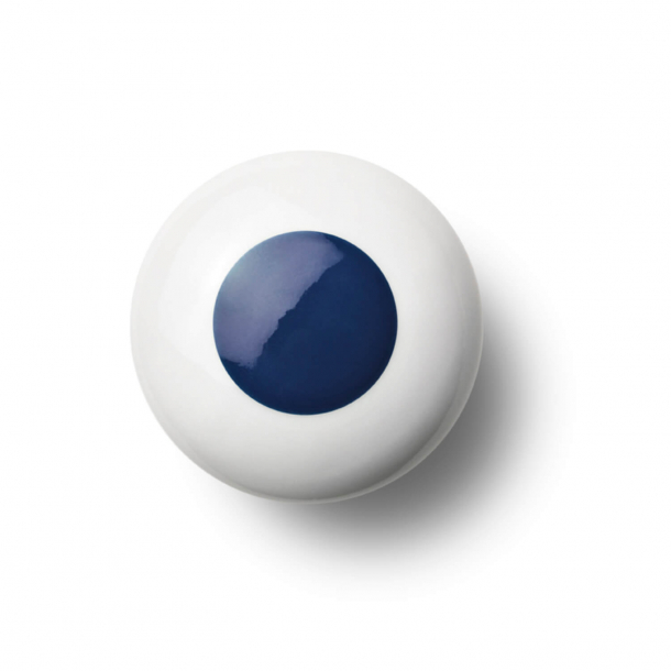 Cabinet knob or knob - Porcelain - 45 x 30 mm - Dark blue - Model DOT