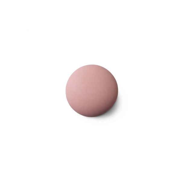 Cabinet knob or hook - Anne Black Porcelain - 30 x 30 mm - Pink - Model MAT