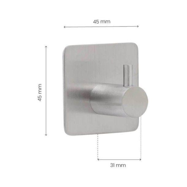 Fittings Design Bathroom Hook - Brushed - Stainless Steel - Model Base 220