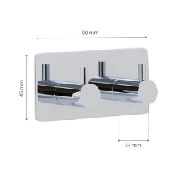 Podwjny hak &#322;azienkowy - Chrom - Model Base 220