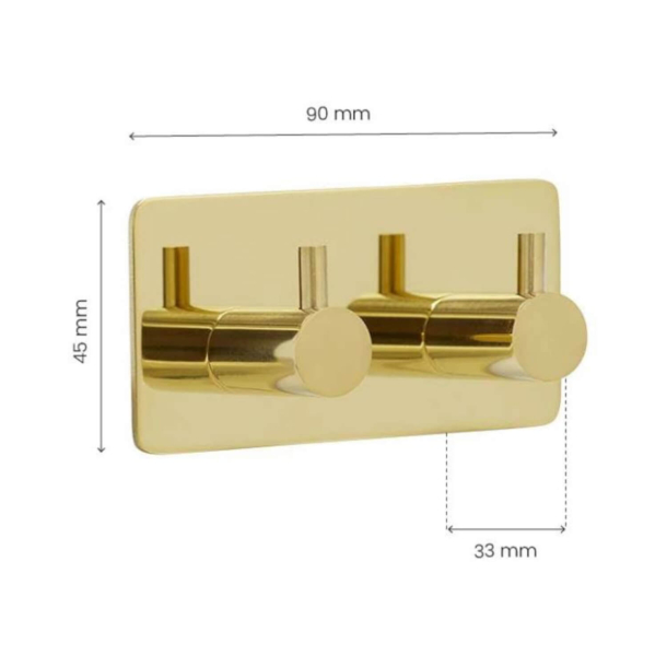 Podwjny hak &#322;azienkowy - Polerowany mosi&#261;dz - Model Base 220
