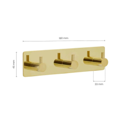 Fittings Design Bathroom Hook - Polished Brass - Model Base 220