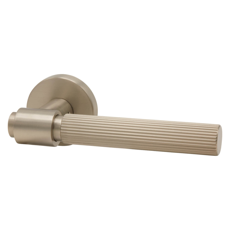 Bracket Design Door handle Stainless steel Model HELIX 200 STRIPE Brushed steel door