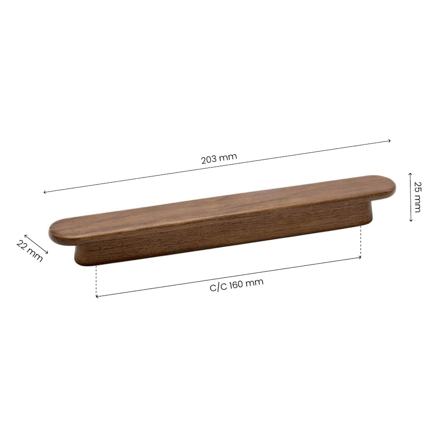 Handle Walnut Classis 160 mm HANDLES AND