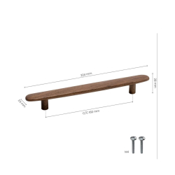 Cabinet Handle - Wallnut - Model Brutus - 224 mm