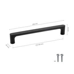 Cabinet Handle - Black ash - Model Pinta - 208 mm