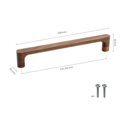 Cabinet Handle - Walnut - Model Pinta - 208 mm