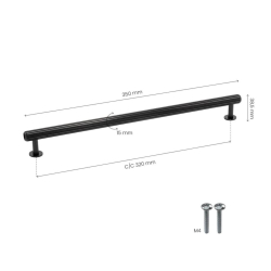 Uchwyt do mebli - Szczotkowana czer&#324; - Modelowy Rille - 350 mm