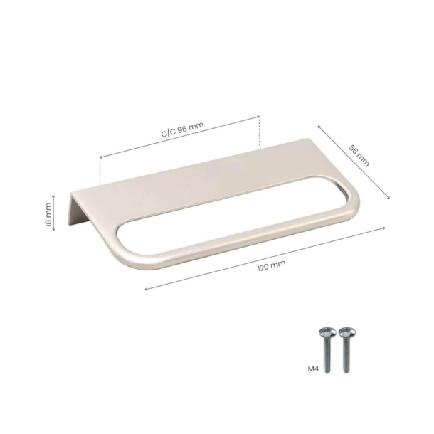 Mbelhandtag - Borstat stl - Modell Rim - 120 mm