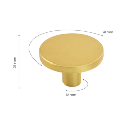 Cabinet knob - Brushed brass - COMO BIG - 41 x 25 mm