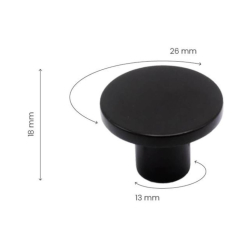 Ga&#322;ka do mebli  - Matowa czer&#324; - Como - 26 x 18 mm