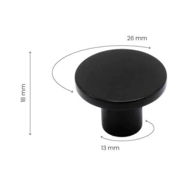 Ga&#322;ka do mebli  - Matowa czer&#324; - Como - 26 x 18 mm