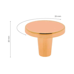 Furniture knob DALBY - Polished copper - 25 mm