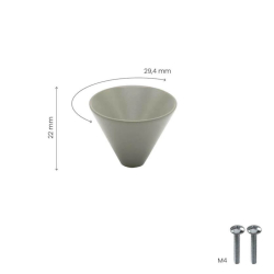 Ga&#322;ka do mebli - Szary - Model Conic  - 29 x 22 mm