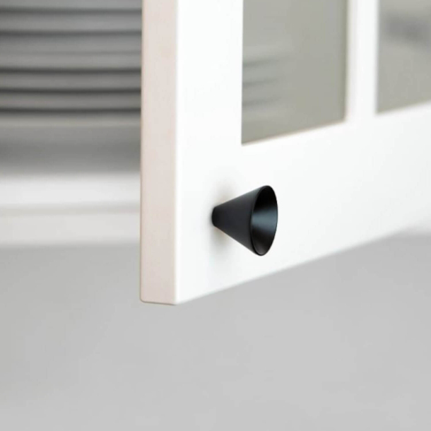 Cabinet knob - Matt black - Model Conic - 29 x 22 mm