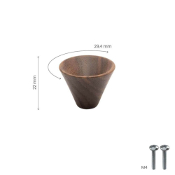 Ga&#322;ka do mebli - Orzech w&#322;oski - Model Conic  - 29 x 22 mm