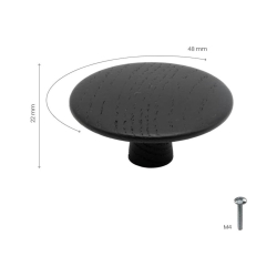 Cabinet knob - Black ashe - Model Split - 48 mm