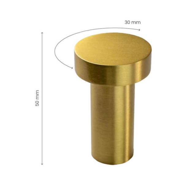 Cabinet knob - Brushed brass - MOOD - 30 x 50 mm