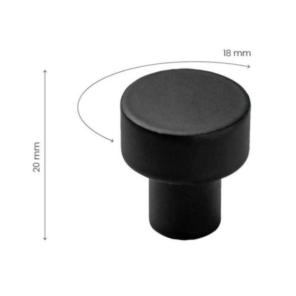 Mbelknopp - Matt svart - MOOD - 18 x 20 mm