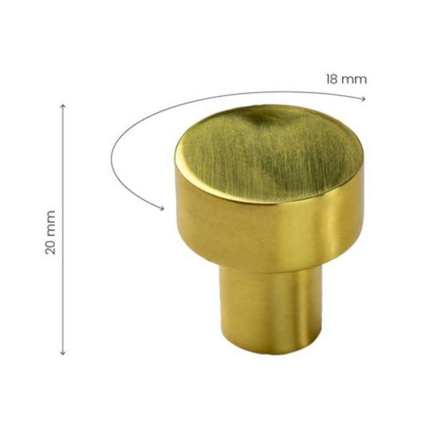 Cabinet knob - Polished brass - MOOD - 18 x 20 mm