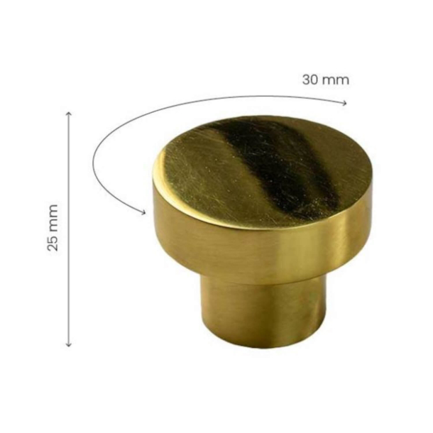 Cabinet knob - Polished brass - MOOD - 30 x 25 mm
