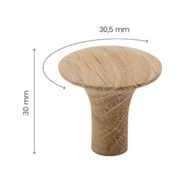 Beslag Design Cabinet knob - Untreated Oak  - Model OLLE-30