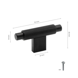 Uchwyt meblowy T-Bar - Szczotkowana czer&#324; - Model Arpa