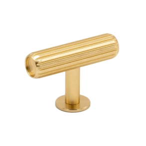 Uchwyt meblowy T-bar - Mosiądz szczotkowany - Model Rille