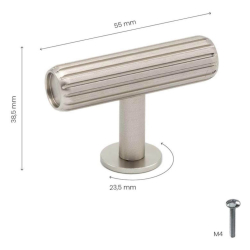 Uchwyt meblowy T-bar - Stal szczotkowana - Model Rille