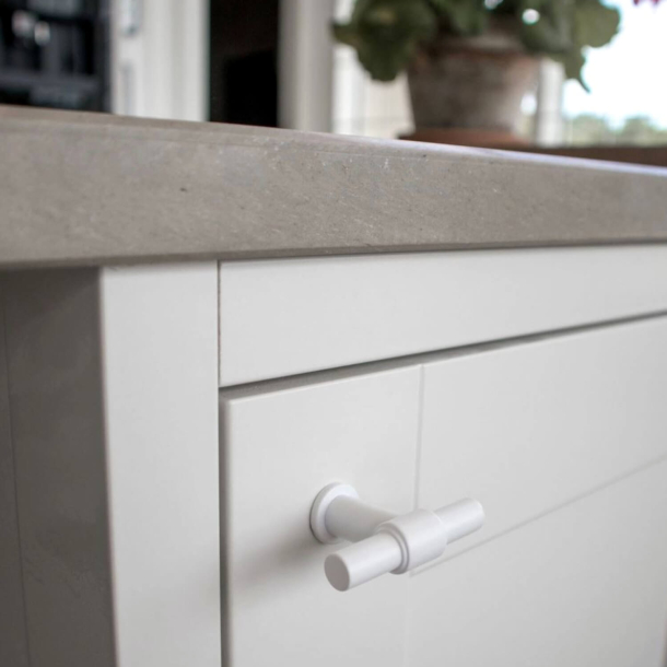 Mbelknopf T-Bar - Mattwei - Modell T-Type