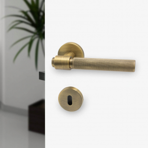 Door handle - Brushed brass - HELIX - Elegant industrialism - BRASS door  handles - VillaHus