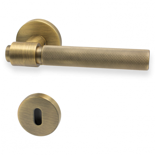 Door handle - Antique bronze - HELIX - Elegant industrialisme
