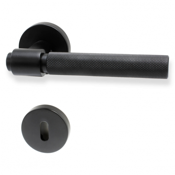 Door handle - Matte black - HELIX - Elegant industrialism